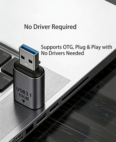محول USB C أنثى إلى USB ذكر، يدعم مزامنة وشحن البيانات ثنائي الاتجاه بسرعة 10 جيجابت في الثانية، محول 3.1 USB A إلى C OTG، متوافق مع أجهزة الكمبيوتر المحمولة، MacBook Pro (عبوة واحدة) in Kuwait