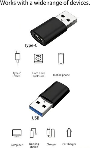 محول USB إلى USB C، محول USB إلى C متوافق مع Galaxy S20-25، CarPlay، Google Pixel والمزيد (عبوتان) in Kuwait