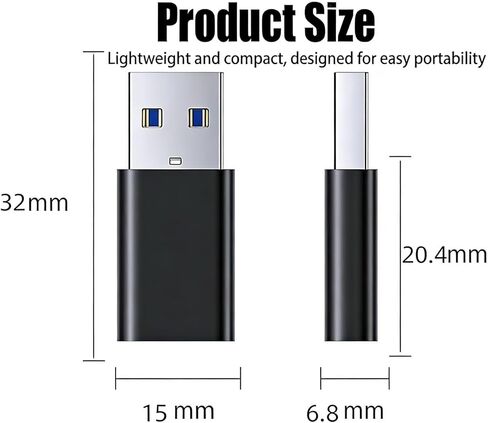 محول USB إلى USB C، محول USB إلى C متوافق مع Galaxy S20-25، CarPlay، Google Pixel والمزيد (عبوتان) in Kuwait