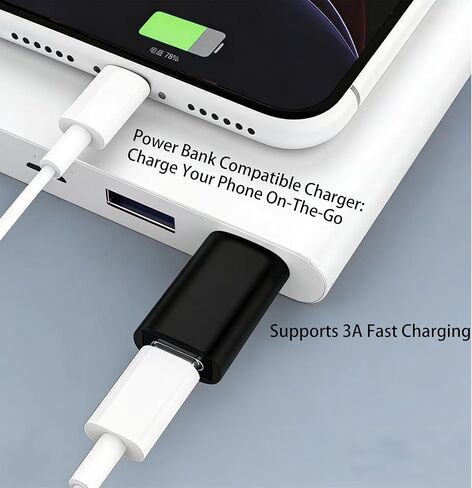 محول USB إلى USB C، محول USB إلى C متوافق مع Galaxy S20-25، CarPlay، Google Pixel والمزيد (عبوتان) in Kuwait