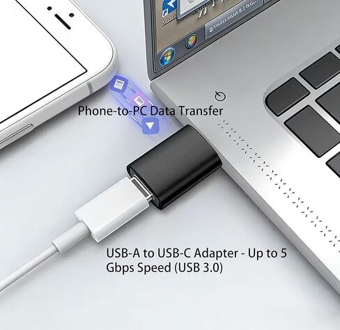 محول USB إلى USB C، محول USB إلى C متوافق مع Galaxy S20-25، CarPlay، Google Pixel والمزيد (عبوتان) in Kuwait