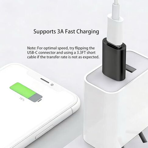 محول USB إلى USB C، محول USB إلى C متوافق مع Galaxy S20-25، CarPlay، Google Pixel والمزيد (عبوتان) in Kuwait
