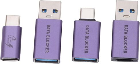 Ciciglow USB C Data Blocker، USB A إلى C Data Protector لشحن آمن كتل القرصنة مع غلاف سبائك الألومنيوم للهواتف المحمولة in Kuwait