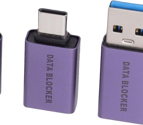 Ciciglow USB C Data Blocker، USB A إلى C Data Protector لشحن آمن كتل القرصنة مع غلاف سبائك الألومنيوم للهواتف المحمولة in Kuwait