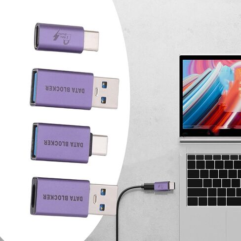 Ciciglow USB C Data Blocker، USB A إلى C Data Protector لشحن آمن كتل القرصنة مع غلاف سبائك الألومنيوم للهواتف المحمولة in Kuwait