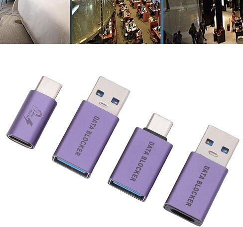 Ciciglow USB C Data Blocker، USB A إلى C Data Protector لشحن آمن كتل القرصنة مع غلاف سبائك الألومنيوم للهواتف المحمولة in Kuwait