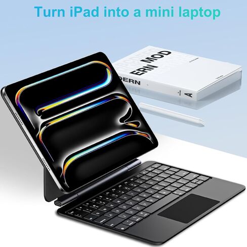 Jibrealg Magic Keyboard for iPad Pro 11 Inch (M4 2024 / M5 2025), Lightweight Keyboard Case with Multi-Touch Trackpad, 7 Colors Backlight, Ultra-Slim Smart Keyboard for iPad Pro 11 M4 / M5, Black in Kuwait