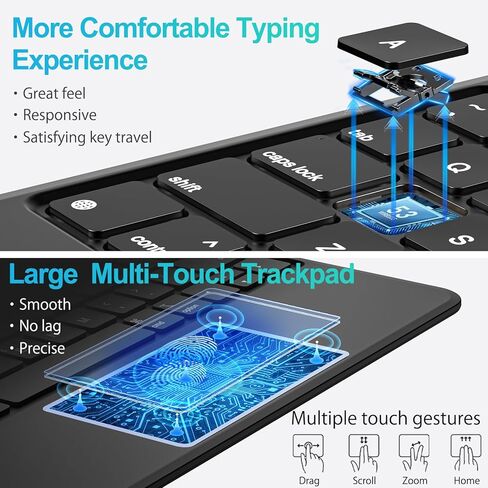 Jibrealg Magic Keyboard for iPad Pro 11 Inch (M4 2024 / M5 2025), Lightweight Keyboard Case with Multi-Touch Trackpad, 7 Colors Backlight, Ultra-Slim Smart Keyboard for iPad Pro 11 M4 / M5, Black in Kuwait