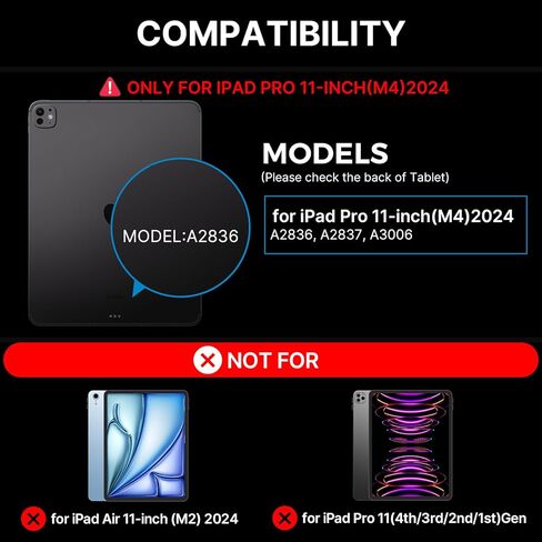 حافظة لوحة مفاتيح Typecase Edge لجهاز iPad Pro 11 بوصة (M4) 2024، لوحة مفاتيح سحرية مع إضاءة خلفية 11 لونًا لجهاز iPad Pro 11، حافظة لوحة مفاتيح مع حامل أقلام رصاص، لوحة تتبع متعددة اللمس، حامل مغناطيسي سهل الضبط، أسود in Kuwait