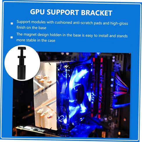 MERRYHAPY Gpu Sag Support Bracket Aluminum Alloy Graphics Card Mount -Scratch Pads Vertical Gpu Brace for Enhanced Stability Compatible Various Chassis Configurations in Kuwait