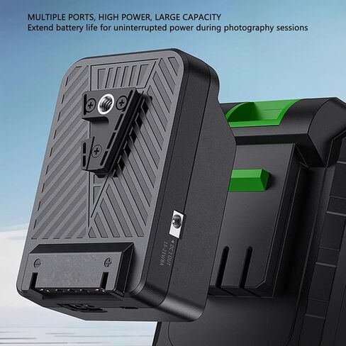 Yunseity V Mount Plate، محول بطارية أداة الطاقة مع نوع C PD 100W مدخل ومخرج D Tap DC USB C، طبقات حماية متعددة، لمعدات التصوير الفوتوغرافي لإضاءة الكاميرا in Kuwait