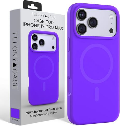 حافظة FELONY لهاتف iPhone 17 Pro Max مع MagSafe - حافظة سيليكون سائلة ناعمة الملمس باللون الوردي النيون، غطاء واقي مغناطيسي خفيف الوزن، مقاوم للصدمات 360 درجة، مضاد للخدش متوافق مع ملحقات MagSafe in Kuwait