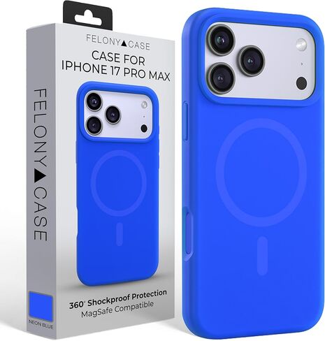 حافظة FELONY لهاتف iPhone 17 Pro Max مع MagSafe - حافظة سيليكون سائلة ناعمة الملمس باللون الوردي النيون، غطاء واقي مغناطيسي خفيف الوزن، مقاوم للصدمات 360 درجة، مضاد للخدش متوافق مع ملحقات MagSafe in Kuwait