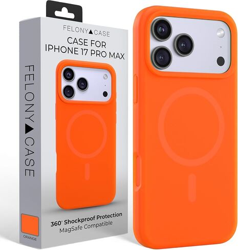 حافظة FELONY لهاتف iPhone 17 Pro Max مع MagSafe - حافظة سيليكون سائلة ناعمة الملمس باللون الوردي النيون، غطاء واقي مغناطيسي خفيف الوزن، مقاوم للصدمات 360 درجة، مضاد للخدش متوافق مع ملحقات MagSafe in Kuwait