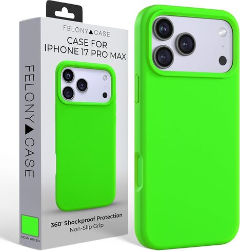 حافظة FELONY لهاتف iPhone 17 Pro Max مع MagSafe - حافظة سيليكون سائلة ناعمة الملمس باللون الوردي النيون، غطاء واقي مغناطيسي خفيف الوزن، مقاوم للصدمات 360 درجة، مضاد للخدش متوافق مع ملحقات MagSafe in Kuwait