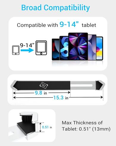 Lockable Tablet Kiosk Stand for POS, Anti-Theft Tablet Holder for 9"-14" iPad Pro Air, Heavy Duty Metal Desk Mount with Security Lock and Keys for Retail Counter Checkout in Kuwait