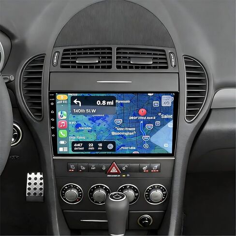 Car Stereo Radio Compatible for Mercedes SLK 280 2008 with Carplay Android Auto GPS Navigation 9in Touchscreen Car Radio Player with Bluetooth WiFi FM/RDS SWC Mirror Link + Backup Camera in Kuwait