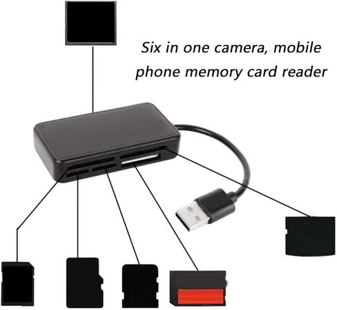 6 Slot USB MS Card Reader for Memory for Laptop Camera Simultaneously Read in Kuwait