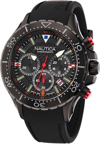 Nautica Men's NAPNSS116 NST Grey/Blue/Blue Silicone Strap Watch in Saudi Arabia