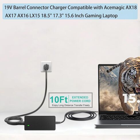 محول تيار متردد/تيار مستمر 19 فولت مدرج في قائمة UL متوافق مع Acemagic AX18 AX17 AX16 LX15 Intel Alder Lake N97 N95 18.5 بوصة 17.3 بوصة 15.6 بوصة شاشة FHD للألعاب كمبيوتر محمول PC Acemagic شاحن كمبيوتر محمول سلك إمداد الطاقة in Kuwait