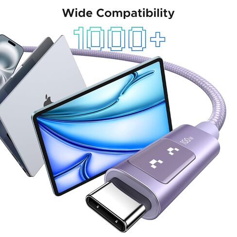 شاحن UGREEN GaN بقدرة 65 واط + حزمة كابل USB-C إلى USB-C بقدرة 100 واط - وحدة شحن GaN عالية السرعة وكابل 100 واط لأجهزة الكمبيوتر المحمول والهاتف والكمبيوتر اللوحي in Kuwait