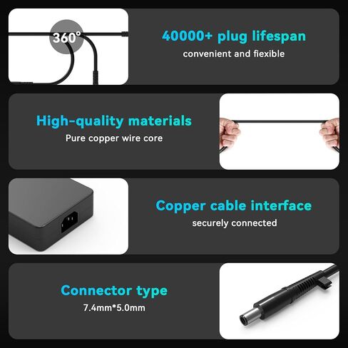 330W Laptop Charger Compatible with Dell G15 G16 5535 5530 7630 7620 Alienware M16 M17 M18 M18X R5 R4 R3 R2 R1 X16 X17 R2 R1 X51 Area-51m 18 17 R5 R4 R3 Gaming Laptop AC Adapter LA330PM190 in Kuwait