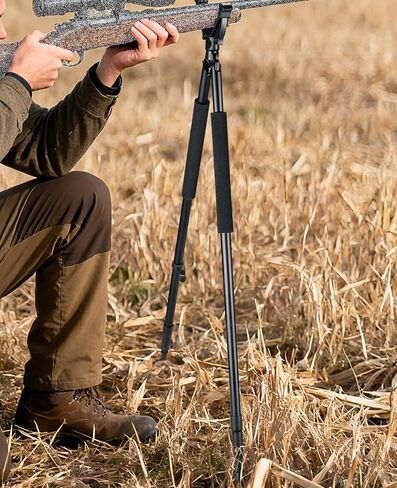 cvlife الصيد bipod اطلاق النار bipod عصا الرماية، بندقية الصيد عصا مع 360 درجة الخامس الراحة نير، قفل تويست، قابل للتعديل المحمولة خفيفة الوزن الإطار الألومنيوم، مقبض رغوة، قدم سبايك in Kuwait