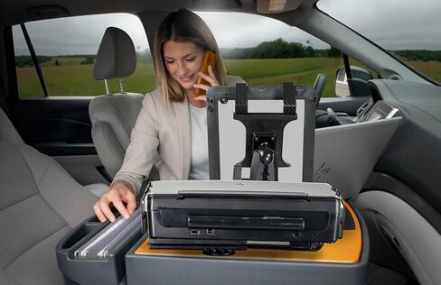 AutoExec Efficiency GripMaster Car Desk for Your Vehicle Workstation and Mobile Office, Sunset Orange, with Printer Stand and Tablet Mount in Kuwait