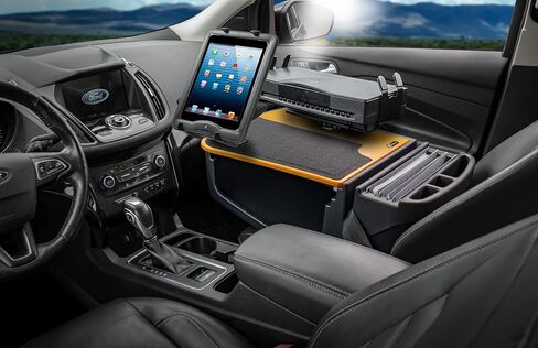 AutoExec Efficiency GripMaster Car Desk for Your Vehicle Workstation and Mobile Office, Sunset Orange, with Printer Stand and Tablet Mount in Kuwait