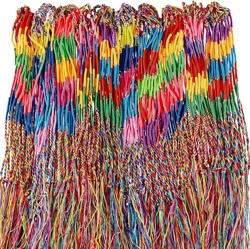 Henoyso 300 Pcs Friendship Bracelets Bulk Handmade Braided Bracelets String Assorted Colors Thread Bracelets Rainbow Friendship Cords Strand Bracelet Gifts for Girls Kids Women Birthday Party Favors in Saudi Arabia