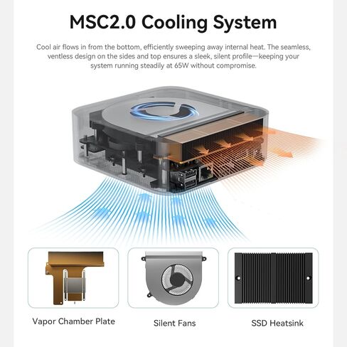 كمبيوتر صغير Beelink SER9 Pro، AMD Ryzen 7 H 255 (8C/16T، حتى 4.9 جيجا هرتز)، 24 جيجا LPDDR5 1 تيرابايت PCle4.0 SSD، كمبيوتر صغير SER9 يدعم 4K@240 هرتز، شاشة Tirple، HDMI+DP، WiFi6، BT5.2، USB4 in Kuwait