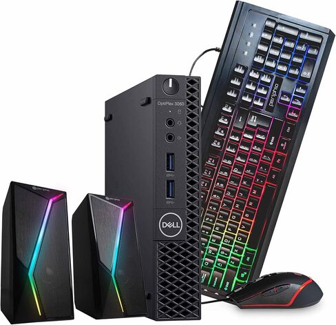 كمبيوتر Dell OptiPlex 3060 الصغير | انتل كور i5 الجيل الثامن سداسي النواة | 16 جيجا رام | 1 تيرابايت اس اس دي | ويندوز 11 برو | واي فاي + بلوتوث | مكبر صوت RGB | (متجدد) in Kuwait