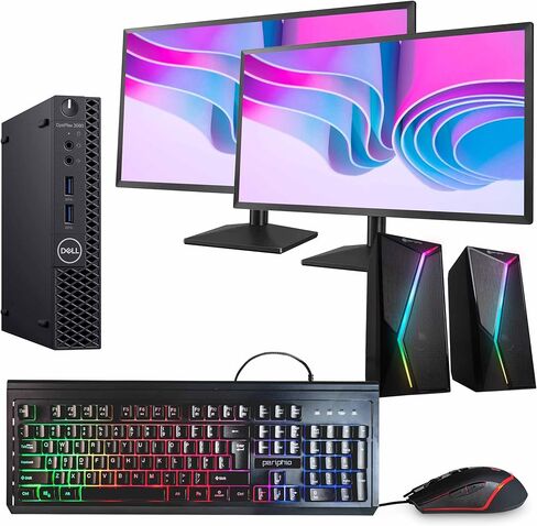 كمبيوتر Dell OptiPlex 3060 الصغير | انتل كور i5 الجيل الثامن سداسي النواة | 16 جيجا رام | 1 تيرابايت اس اس دي | ويندوز 11 برو | شاشات LCD مزدوجة مقاس 24 بوصة | WiFi + Bluetooth | مكبر صوت RGB | (متجدد) in Kuwait