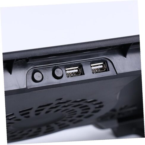 حامل تبريد للكمبيوتر المحمول مزود بـ 5 مراوح وقاعدة تبريد تعمل بمنفذ USB متعدد الزوايا وقابل للتعديل مع تصميم مضاد للانزلاق لأجهزة الكمبيوتر المحمولة المخصصة للألعاب والمكاتب باللون الأسود in Kuwait
