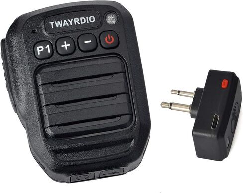 TWAYRDIO Walkie Talkie Bluetooth Microphone, Wireless Speaker Shoulder Microphone Mic for Ham Motorola Radio with 2 Pin Earphone Jack in Kuwait