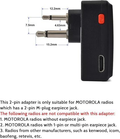 TWAYRDIO Walkie Talkie Bluetooth Microphone, Wireless Speaker Shoulder Microphone Mic for Ham Motorola Radio with 2 Pin Earphone Jack in Kuwait