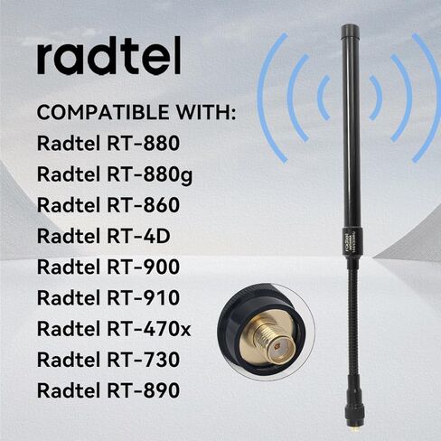 Radtel أوزة الرقبة هوائي تكتيكي مكاسب عالية VHF UHF ثنائي النطاق SMA-أنثى ل Radtel RT-860 RT-880 RT-880G RT-4D RT-920 RT-950 Baofeng Quansheng K5(8) K6 in Kuwait