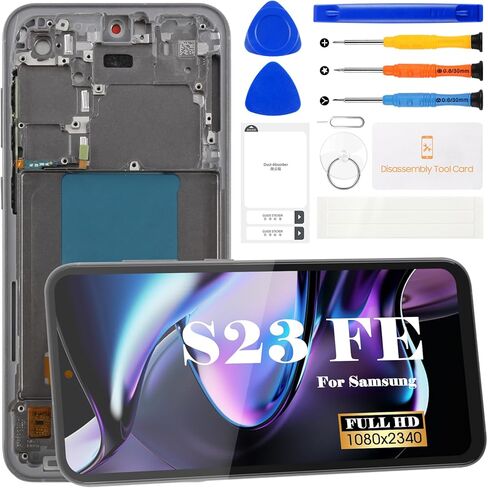 SRJTEK TFT لهاتف Samsung Galaxy S23 FE 5G شاشة LCD بديلة لهاتف Samsung Galaxy S23 FE 5G استبدال شاشة S711U S711B S711W S7110 مجموعة إصلاح محول الأرقام لشاشة تعمل باللمس (أسود مع إطار) in Kuwait