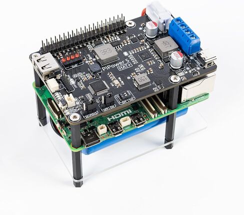Pironman 5 NVMe M.2 SSD PCIe Case with PiPower 5 5V/5A UPS HAT Power Supply in Kuwait