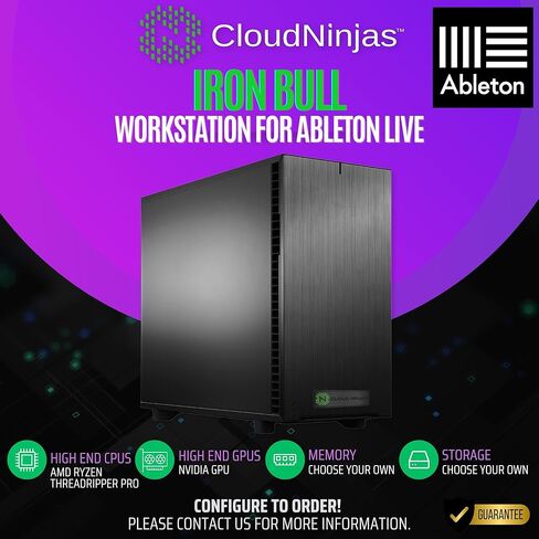 Cloud Ninjas AI Workstation Designed for Ableton Live Ryzen Threadripper 9970X 4.0GHz 32 Core Geforce RTX 5080 16GB GPU 128GB ECC Reg DDR5 1TB 4TB M.2 NVMe 1600W PSU 360mm CPU Cooler Audio Production in Kuwait