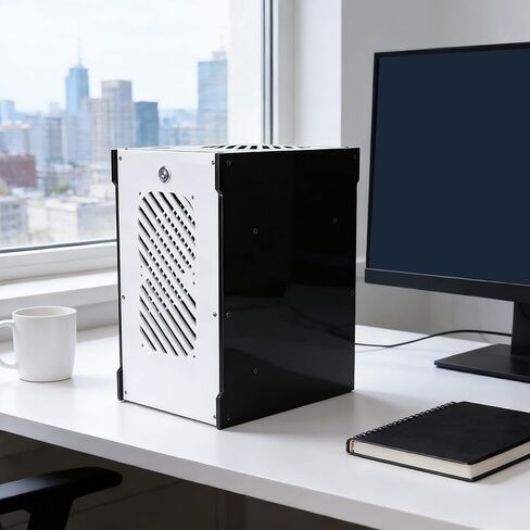 حافظة Diyeeni صغيرة للكمبيوتر الشخصي، تدعم اللوحة الأم ITX مع محركات أقراص SSD مقاس 4 × 2.5 بوصة ومصدر طاقة SFX، وحقيبة كمبيوتر سطح المكتب من الأكريليك ذات تهوية 360 درجة، مع حزم براغي وربطات كابلات in Kuwait