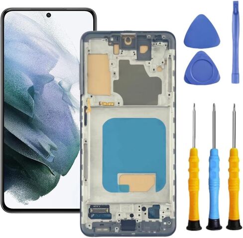استبدال شاشة Samsung Galaxy S21 مع إطار لمجموعة استبدال شاشة Samsung S21 SM-G991u1 G991w G991a لشاشة Samsung S21 LCD محول الأرقام شاشة تعمل باللمس مع أدوات in Kuwait