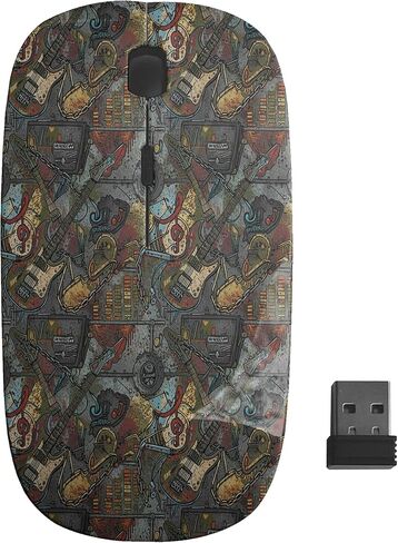 نمط الجيتار الكوكبي روك رول، ماوس لاسلكي بصري USB، فئران كمبيوتر محمول نحيفة ومريحة للأطفال in Kuwait