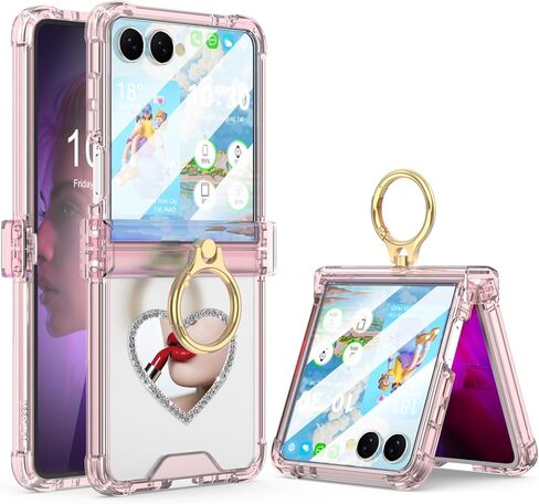 Clear Case for Z Flip 7 Case Flower Shockproof Galaxy Z Flip 7 Cover for Samsung Z Flip 7 2025 5G - F in Kuwait