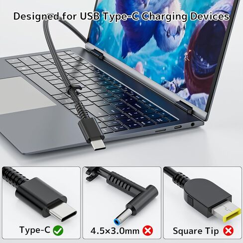 محول طاقة سريع 65 وات 45 وات مناسب لجهاز الكمبيوتر المحمول HP Spectre x360 Envy EliteBook، Pavilion ProBook ZBook Chromebook x360، Elite x2 Omnibook Slim Travel USB C شاحن تيار متردد (USB-C) (USB نوع C) in Kuwait