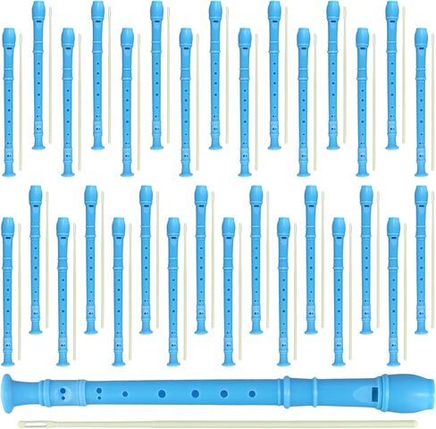 SEHOI 20 Pack 8 Hole Soprano Recorder Descent Flute, German Musical Recorders Instruments with Cleaning Rod, White Flutes for Beginners, Student Practice, School Concert in Kuwait