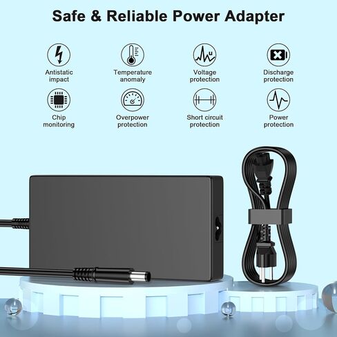 شاحن كمبيوتر محمول 180 وات لجهاز Dell Precision 7680 7670 7770 7780 7510 7520 7530، Alienware M15 R1 R2 R3، G3 G5 G7 15 17 Series، محول طاقة تيار متردد 19.5 فولت 9.23 أمبير مع سلك طويل إضافي 10.8 قدم، طرف أسطواني 7.4 مم in Kuwait