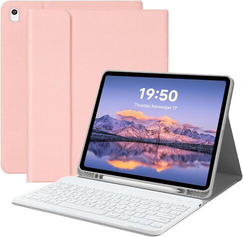 حافظة لوحة مفاتيح قابلة للفصل لجهاز iPad Pro مقاس 12.9 بوصة - غطاء فوليو ذكي قابل لإعادة الشحن مع حامل أقلام للجيل الأول والثاني (2015/2017)، كتابة بلوتوث لاسلكية للعمل والدراسة، أسود in Kuwait