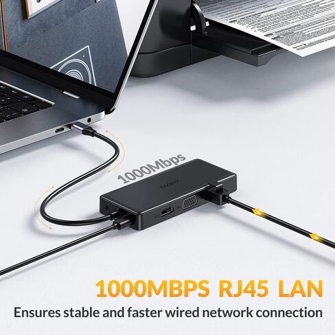 آيدسونيكس محول USB-C Hub متعدد (10 منافذ باللون الأسود)… in Kuwait