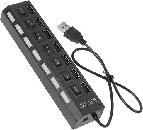 USB Hub Port Splitter LED مؤشر موسع USB عالي السرعة لأجهزة الكمبيوتر المحمولة مركز البيانات المحمول لماوس لوحة المفاتيح in Kuwait